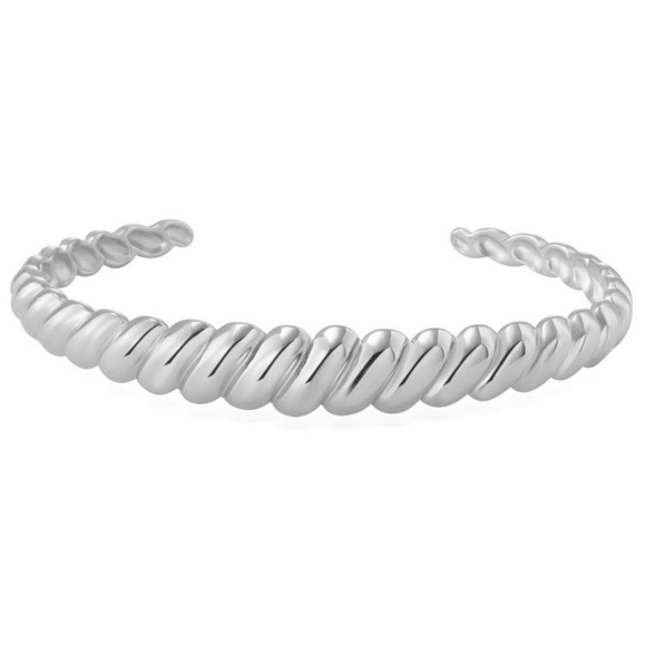 Elegant Silver Twisted Bracelet STAINLESS STEEL - Picture 1 of 3